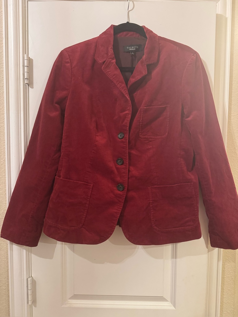 Talbots Deep Red Corduroy Blazer Jacket